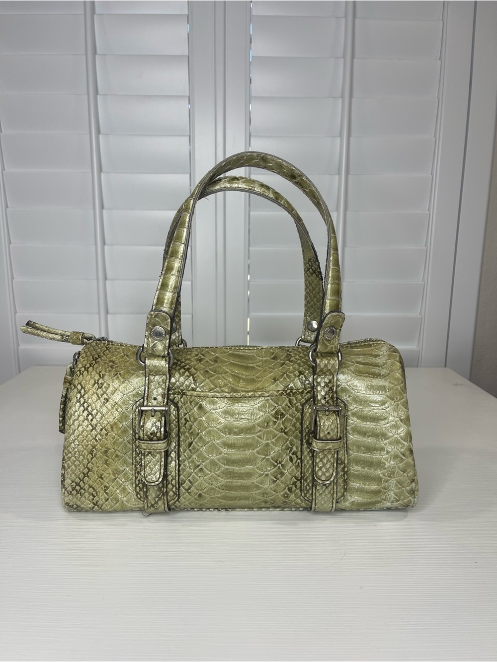 Y2K Liz Claiborne Faux Snake Skin Satchel